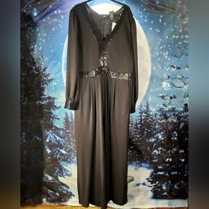 TORRID 2X/3X BLACK Sylvia Mollie Ponte Sequin Trim Jumpsuit NWT!